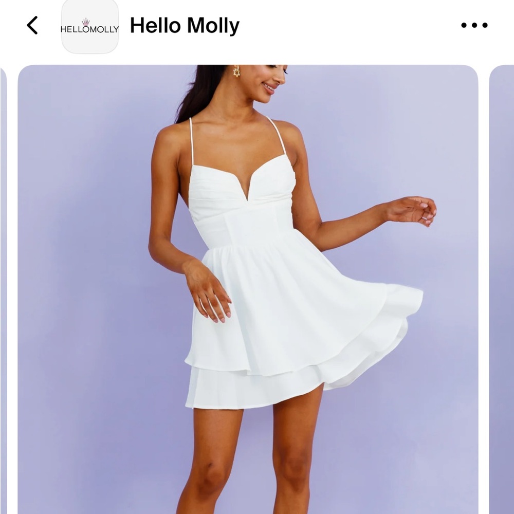 Hello Molly Radiating Words Dress in White